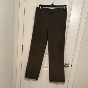 J. Crew City Fit, Size 4R, Olive Green Wide-Leg Pants